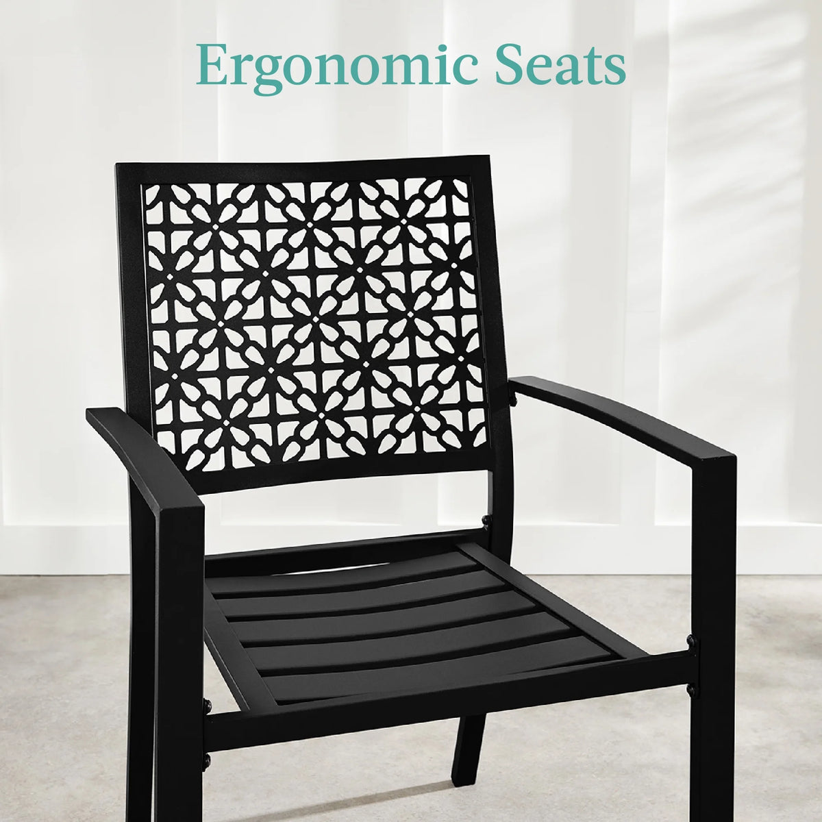 Best Choice Products 3-Piece Stackable Steel Outdoor Conversation Bistro Set, Patio Chat Furniture w/ 2 Chairs, Table- Black