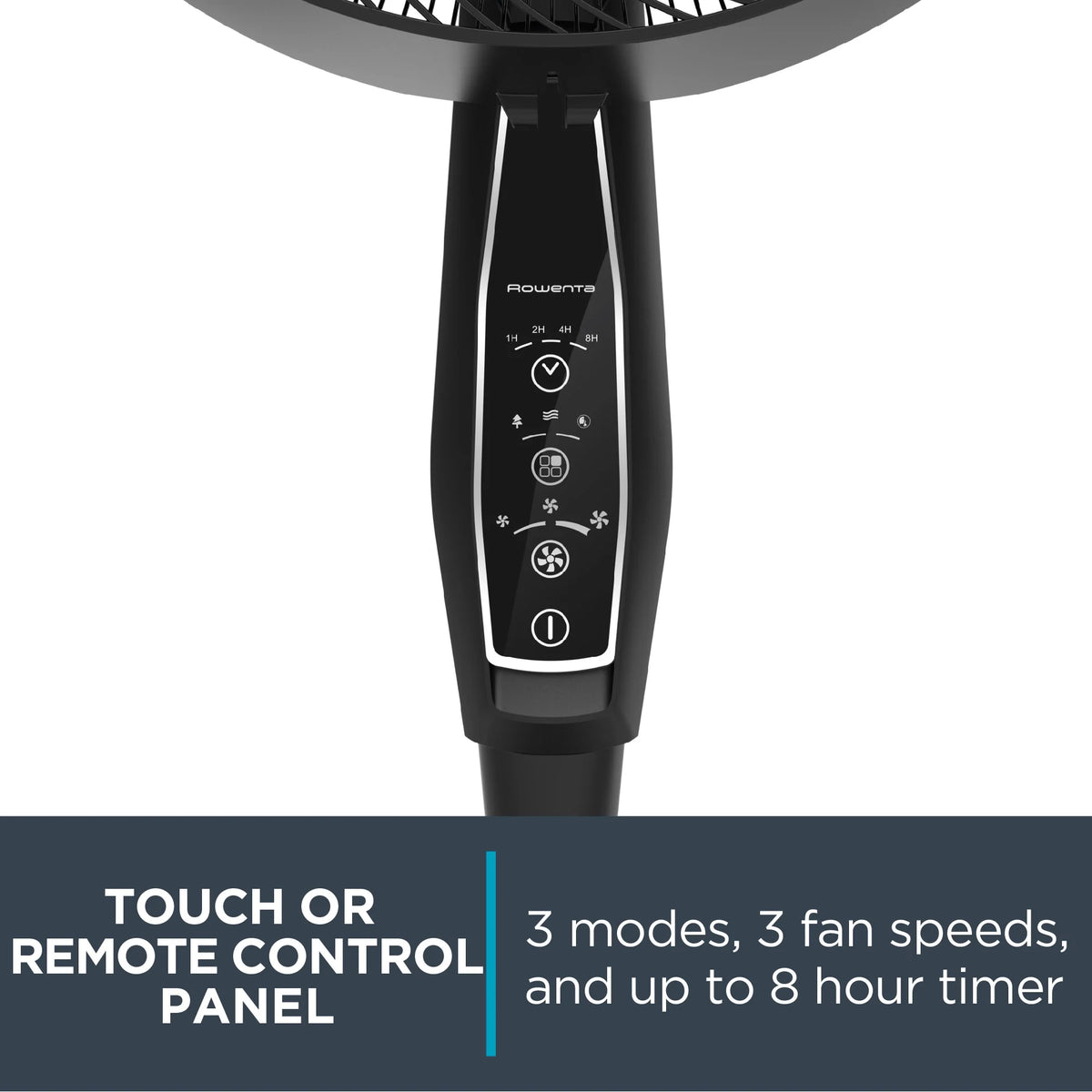 Rowenta Turbo Silence Standing Floor Fan with Remote, 53 Inch, Portable, 5 Speeds, VU5670