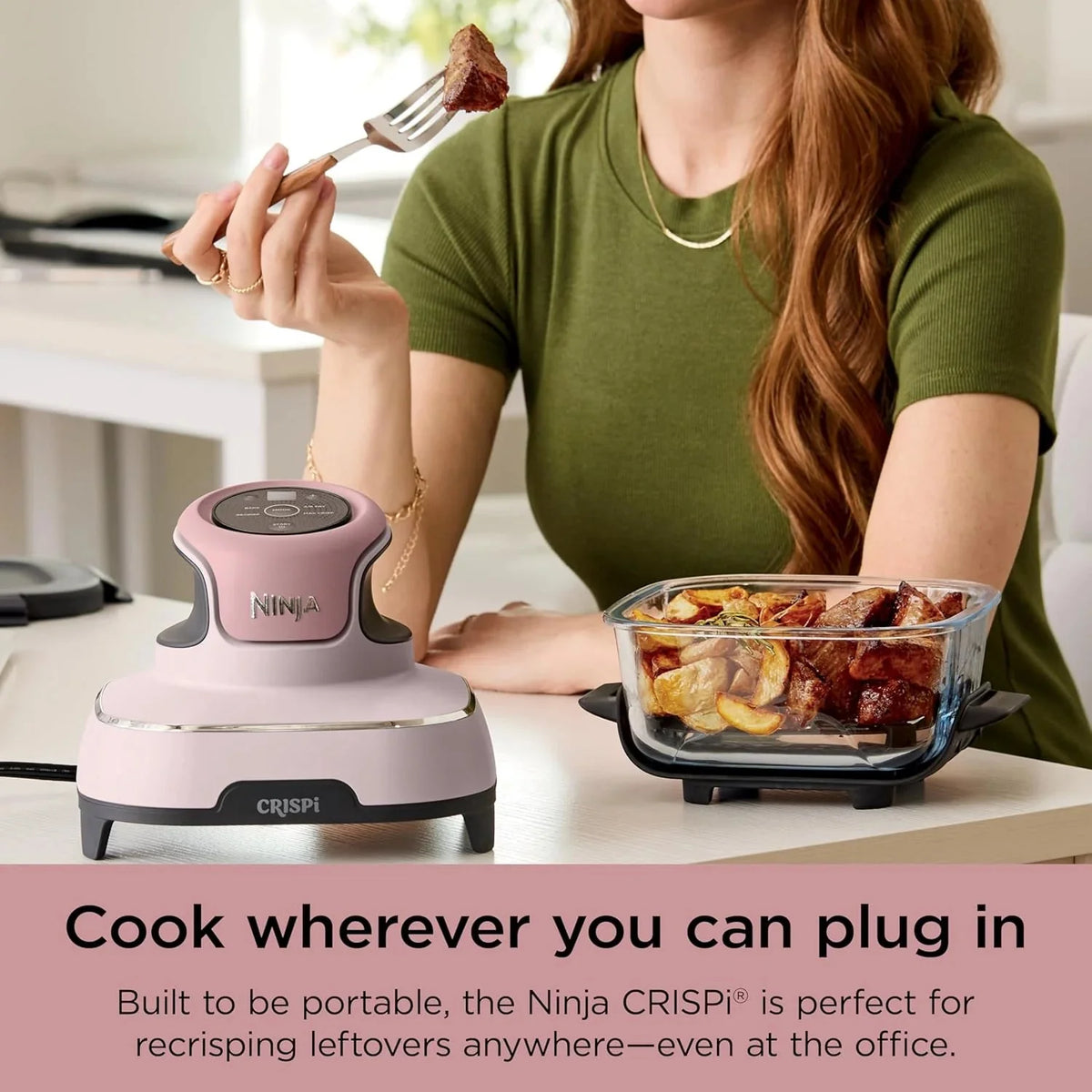 Ninja Crispi 4-in-1 Portable Glass Air Fryer Cooking System, 1500W, 4QT & 6-Cup TempWare Glass Containers with Storage Lids, Microwave, Freezer & Dishwasher Safe