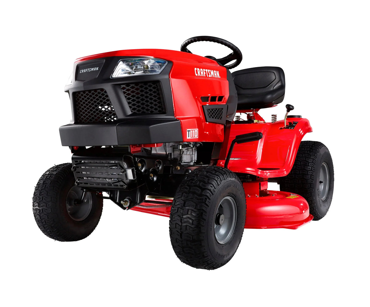 Craftsman T110 42-in Riding Lawn Mower – 17.5 HP Briggs & Stratton Engine – 7-Speed Transmission – Model 13AN77XS093