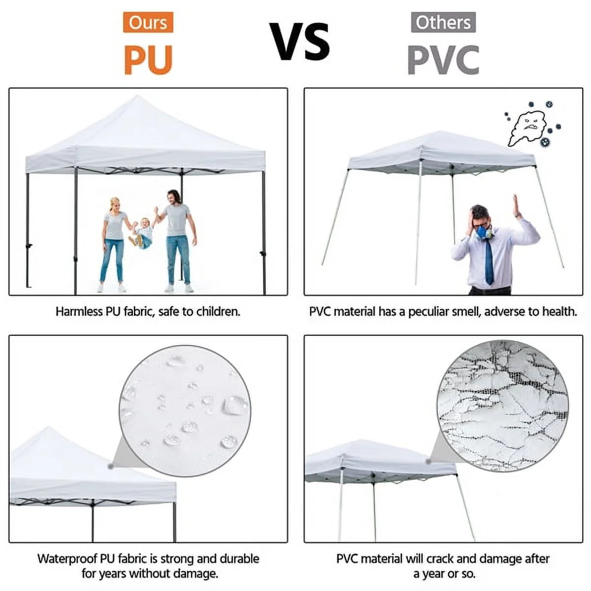 Alden Design Adjustable 10' x 10' Commercial Pop-up Canopy with Wheeled Carry Bag, Blue