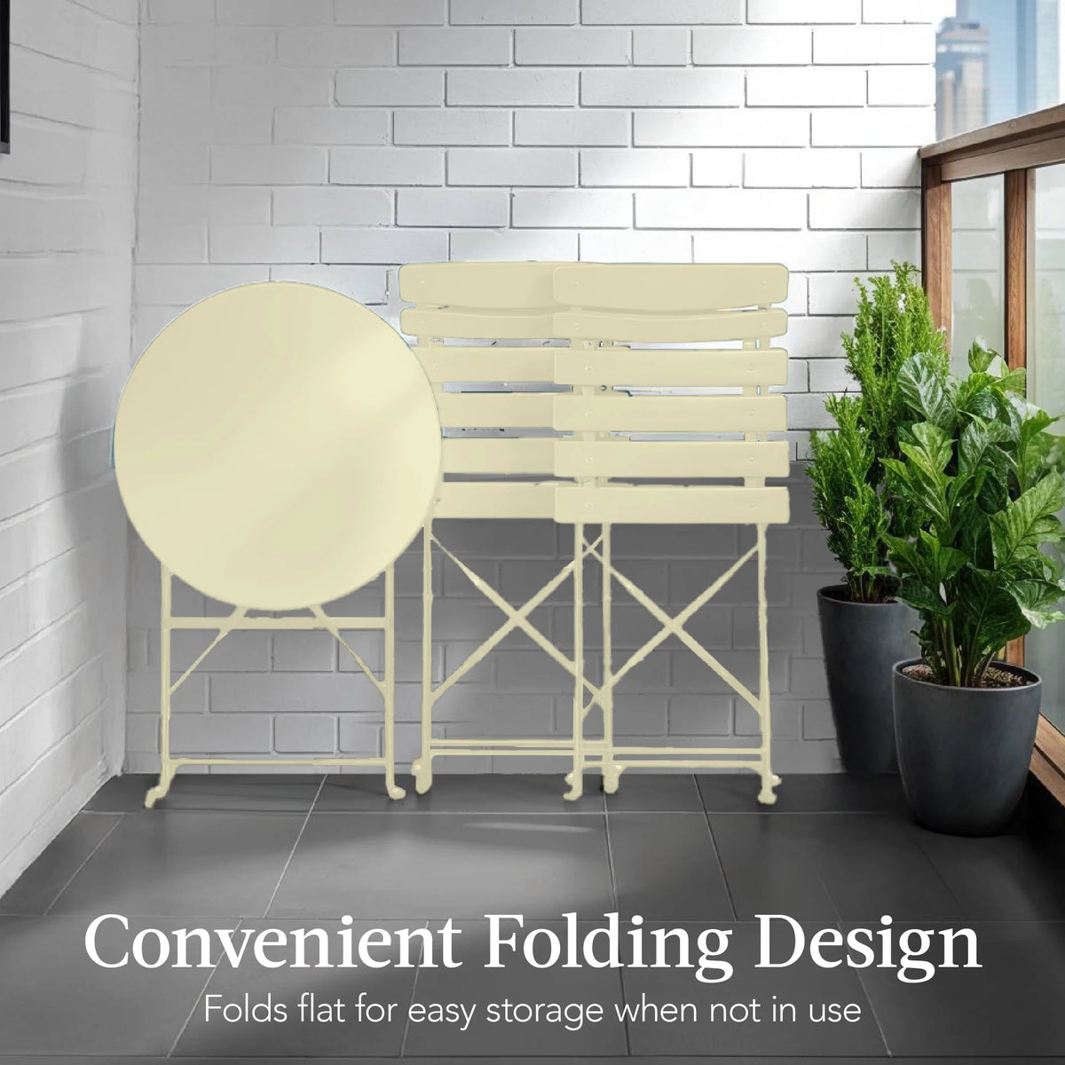 Best Choice Products 3-Piece Small Bistro Set, Folding Patio Furniture Set of 2 Chairs and Table - Black