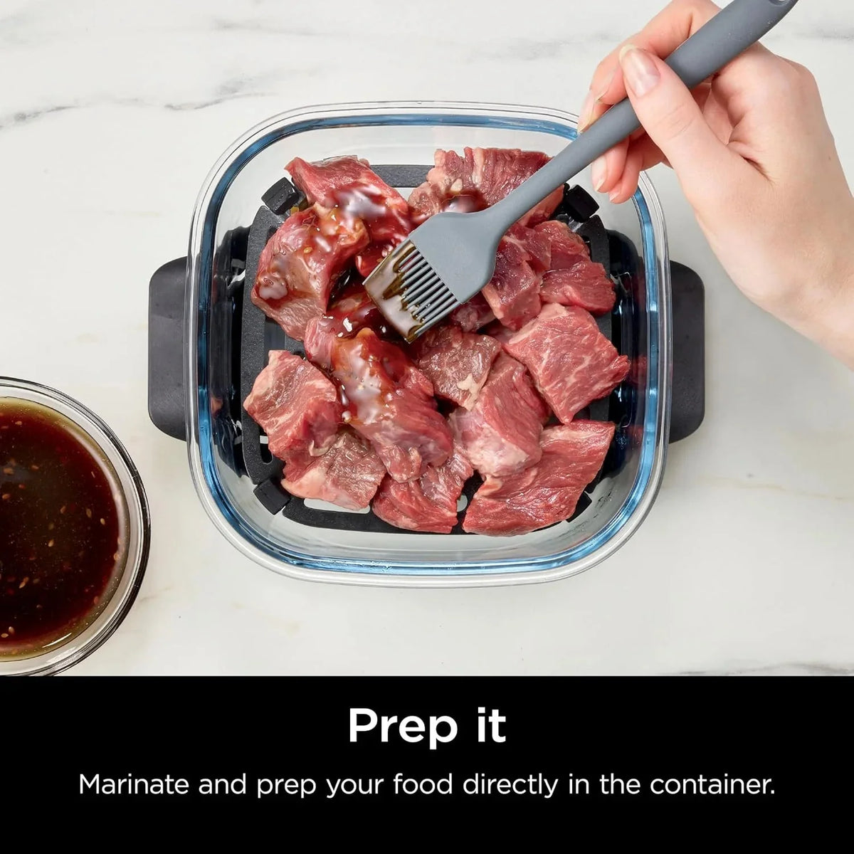 Ninja Crispi 4-in-1 Portable Glass Air Fryer Cooking System, 1500W, 4QT & 6-Cup TempWare Glass Containers with Storage Lids, Microwave, Freezer & Dishwasher Safe