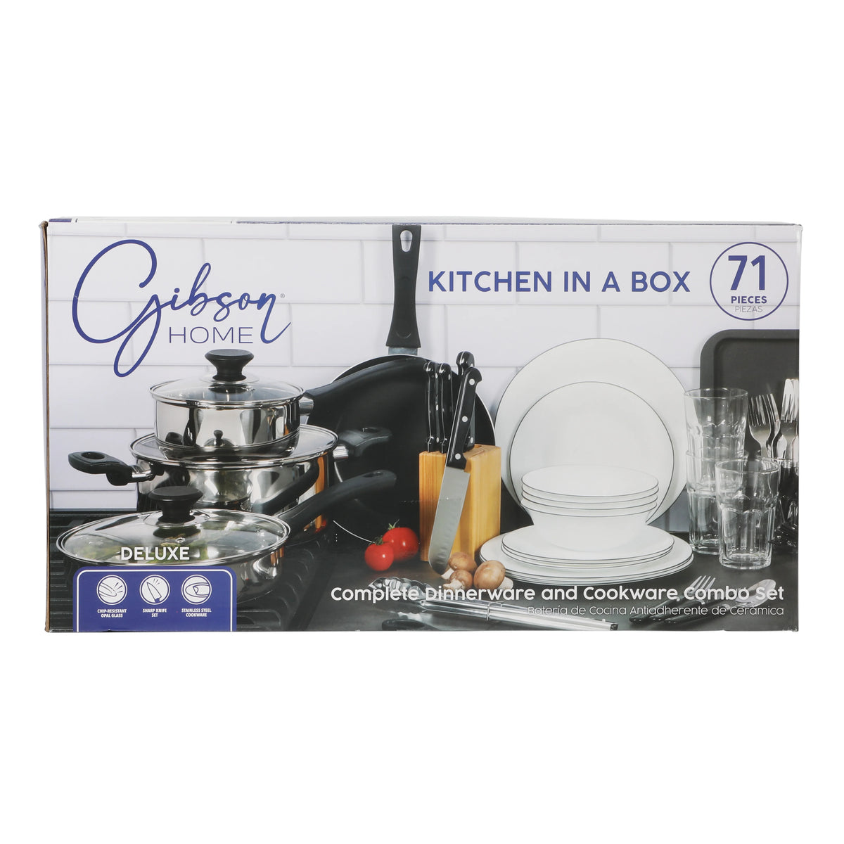 Gibson Home 71-Piece Stainless Steel Silver Cookware Combo Set