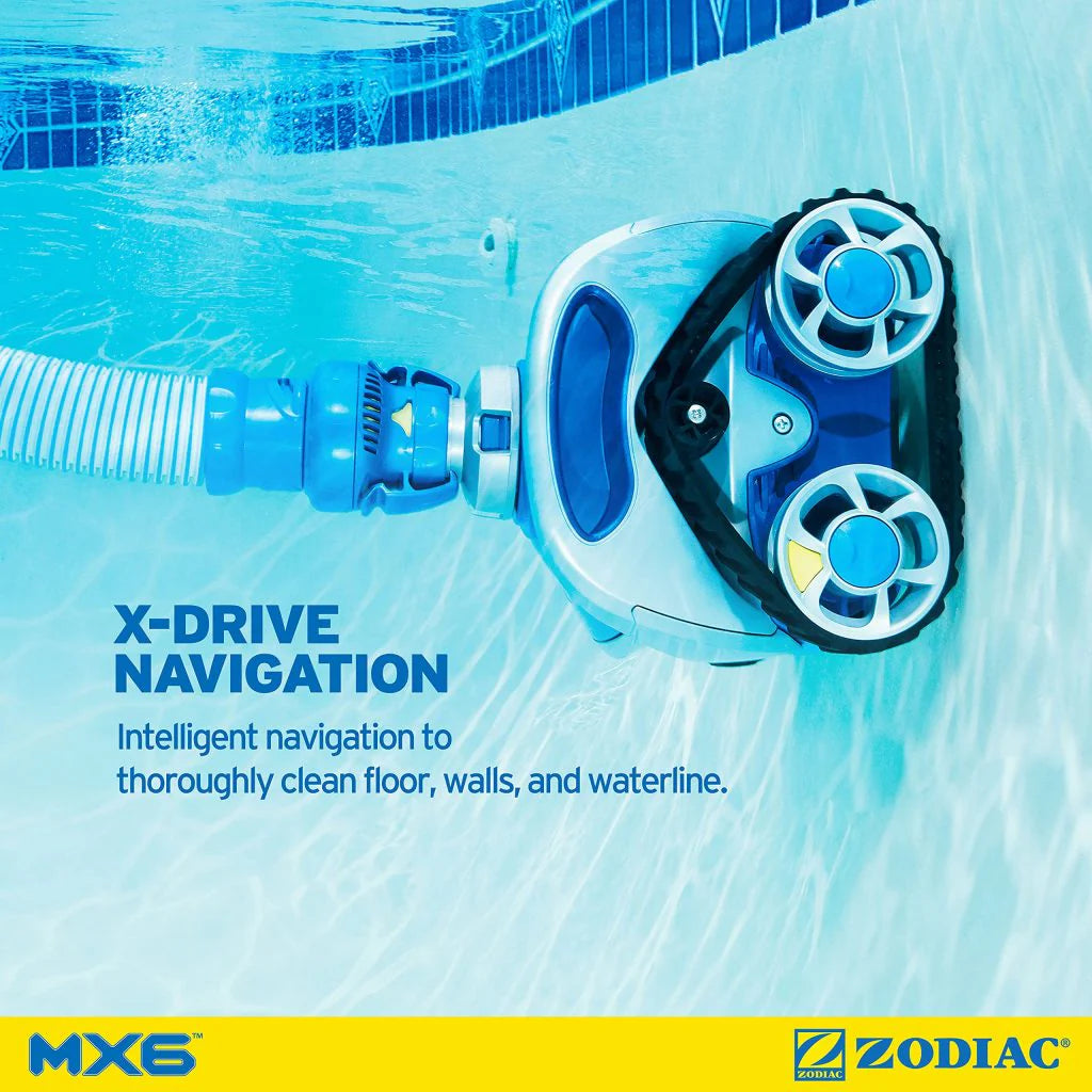 Zodiac MX6 Elite Automatic Suction Pool Cleaner for In-ground Pools, Energy-Efficient, Wall Climbing, Cyclonic Turbine