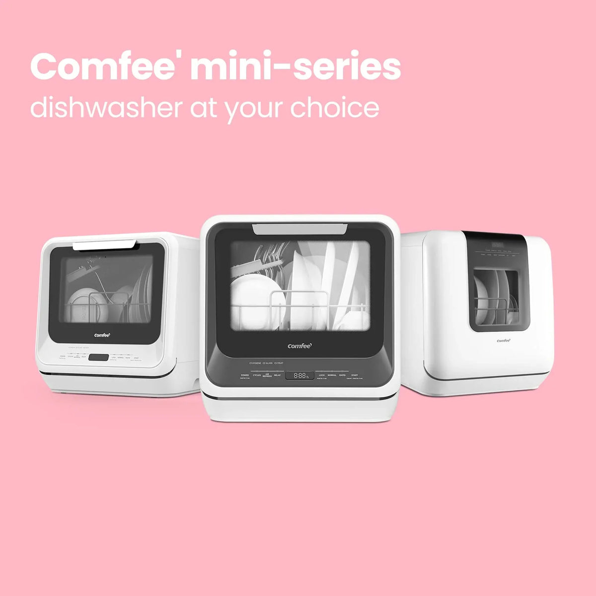 COMFEE' Mini Dishwasher Countertop with 5L Water Tank