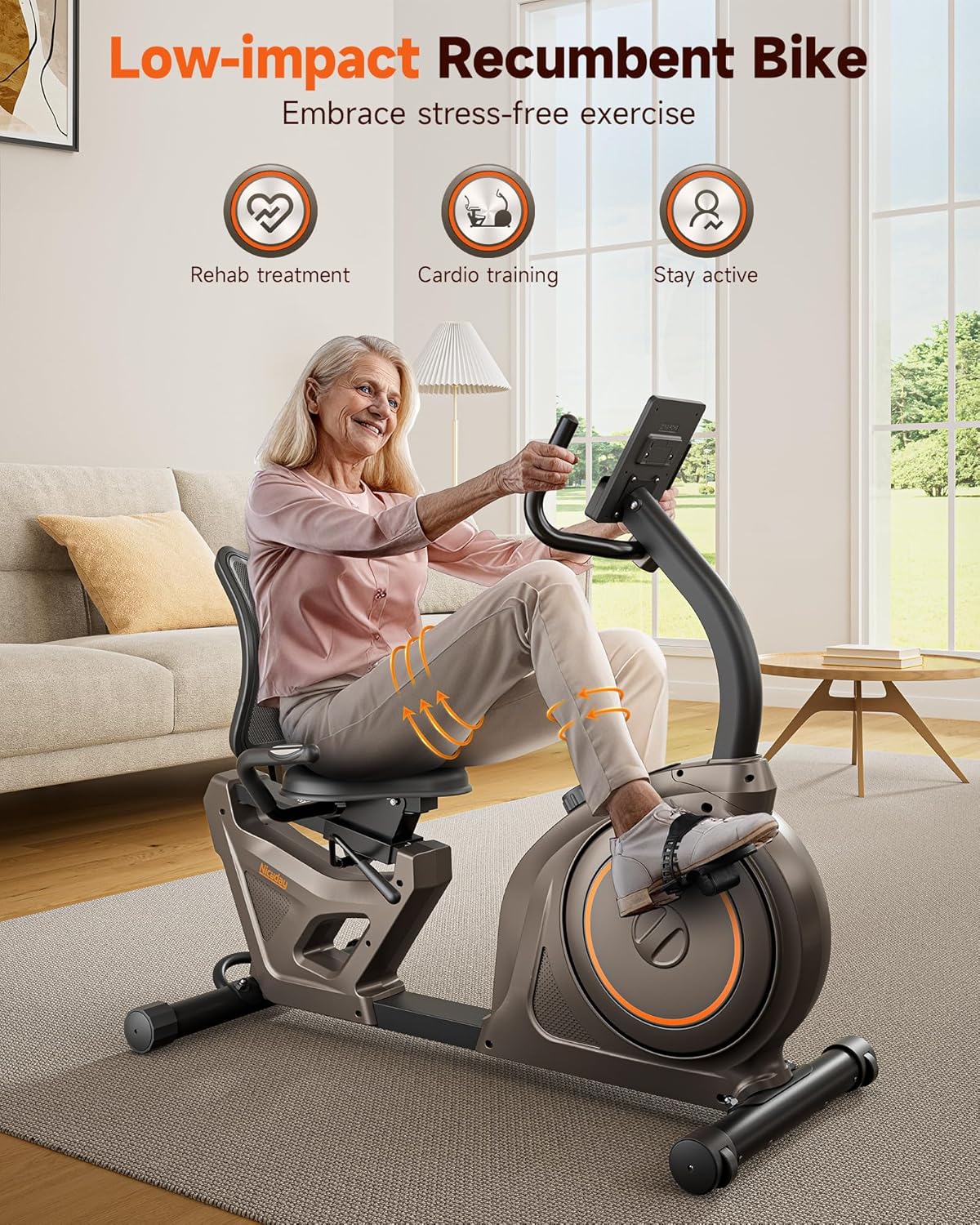 Niceday Recumbent Exercise Bike 400lbs App LCD Heart Monitor