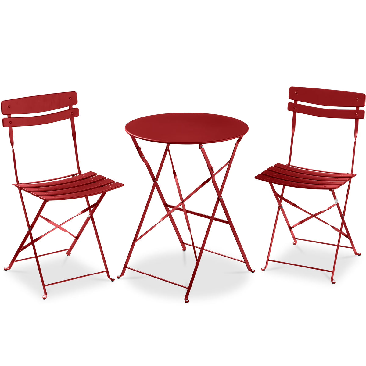 Best Choice Products 3-Piece Small Bistro Set, Folding Patio Furniture Set of 2 Chairs and Table - Black