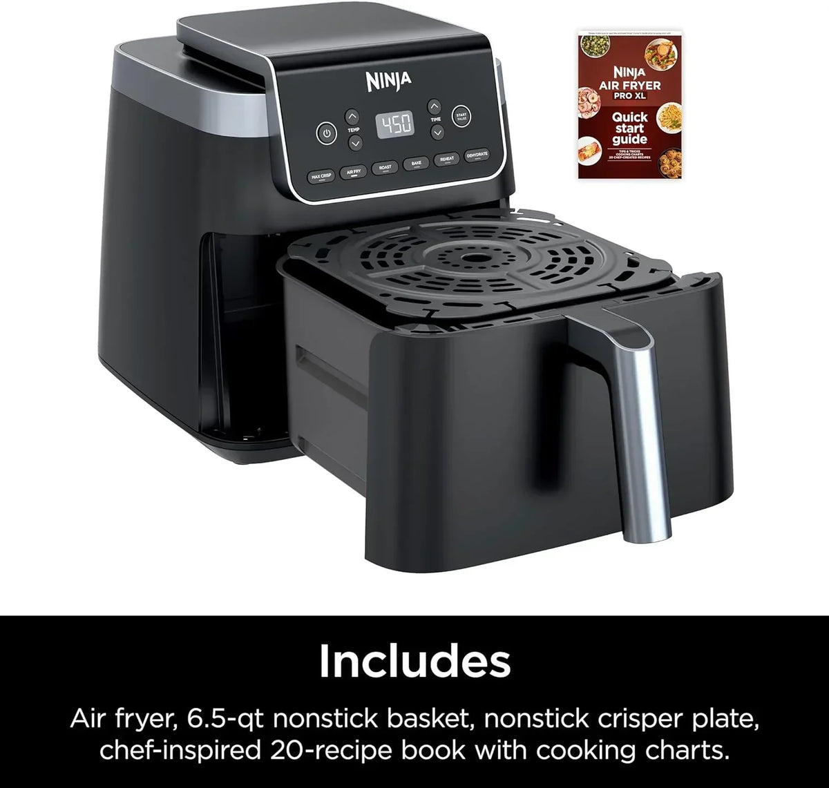 Ninja Air Fryer Pro 5-quart 4-in-1 air fryer that air fries bakes reheats and dehydrates
