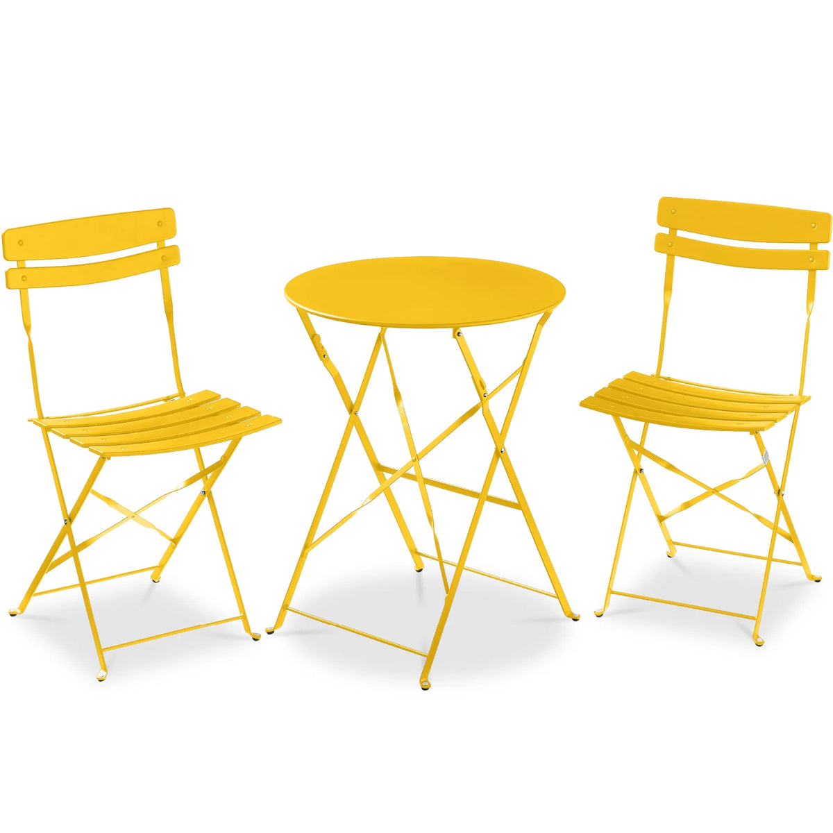 Best Choice Products 3-Piece Small Bistro Set, Folding Patio Furniture Set of 2 Chairs and Table - Black