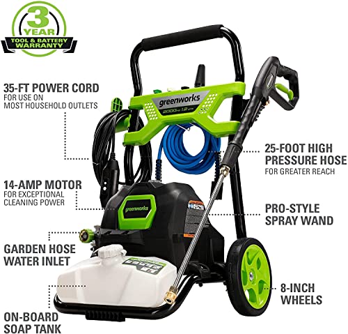 Greenworks 2000 PSI 1.2 GPM Pressure Washer GPW2003