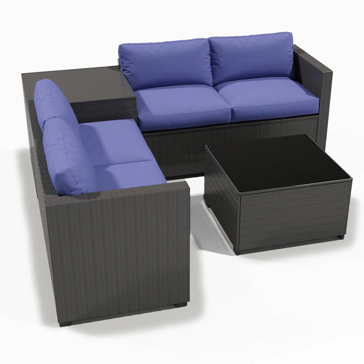Ainfox 7 Pcs Outdoor Patio Furniture Sofa Set on Sale, Grey Rattan Grey Cushion