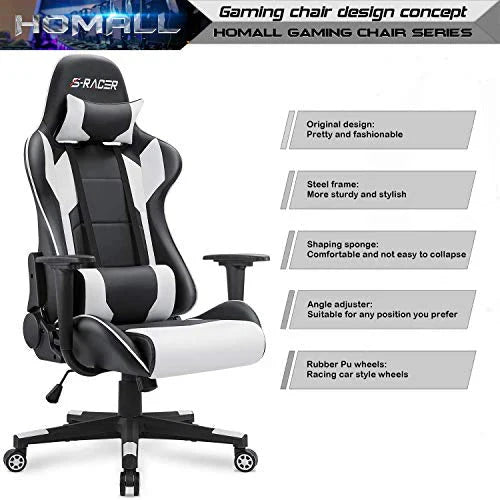 Homall Gaming Chair, Office Chair High Back Computer Chair Leather Desk Chair