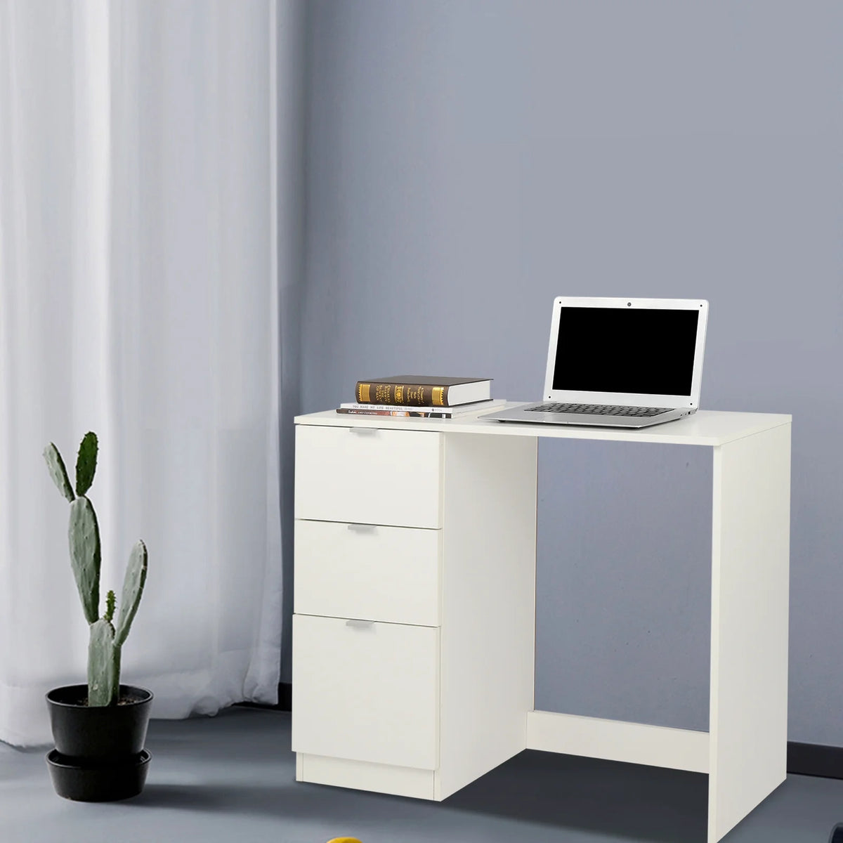 Ktaxon Vanity Set with 3 Color Lighted Mirror, Makeup Table with 6 Drawers, Dressing Table Makeup Desk with Stool, White