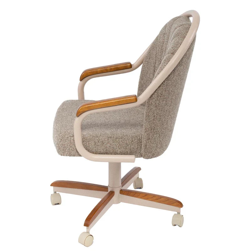 Casual Dining Cushion Swivel-and-Tilt Rolling Caster Chair