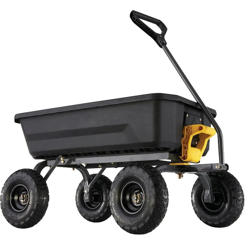 4GCG-NF 4 Cu. ft. Poly Garden Dump Cart with No-Flat Tires, Black ( Exclusive)