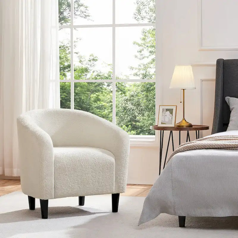 Yaheetech Club Chair Accent Barrel Chair Upholstered Arm Chair