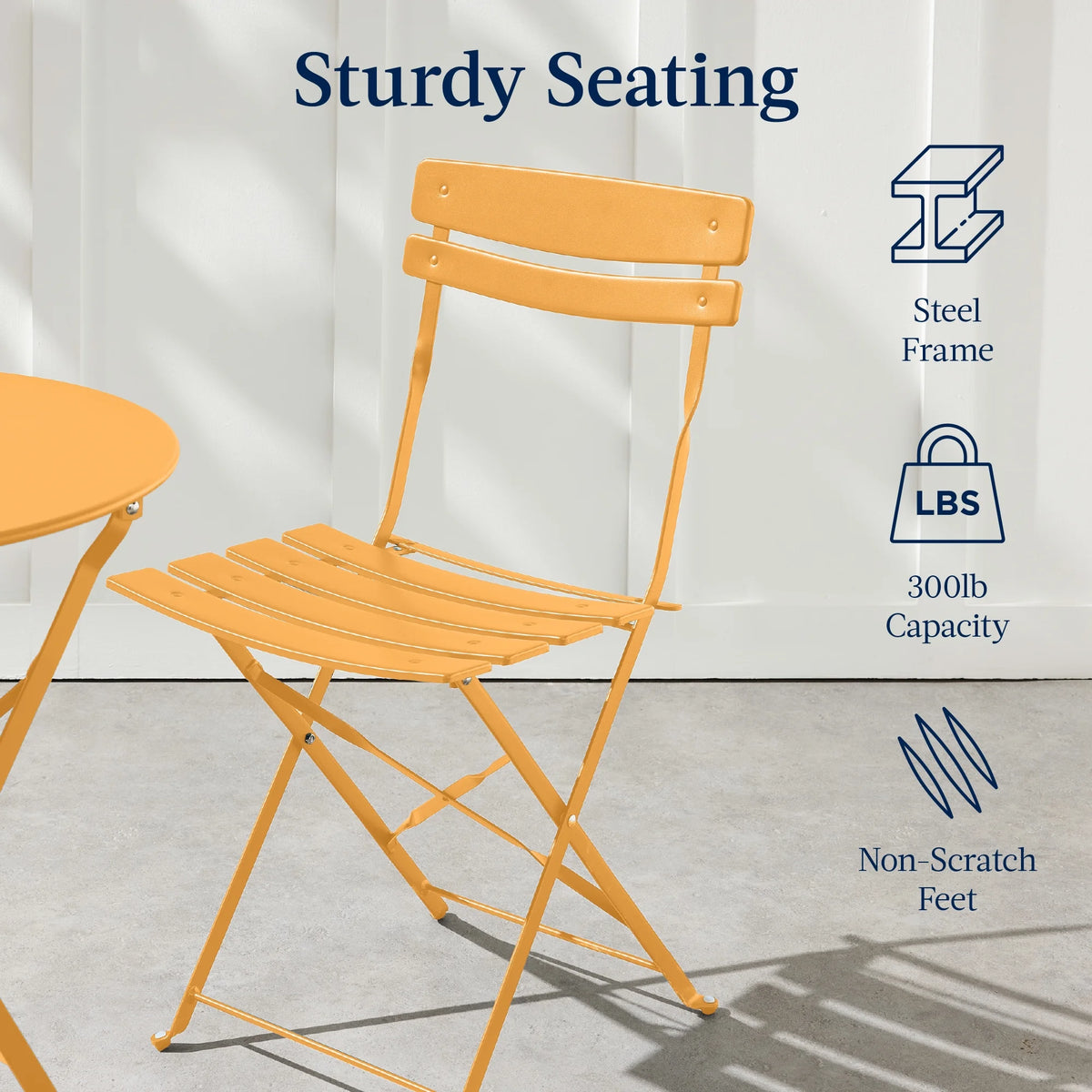 Best Choice Products 3-Piece Small Bistro Set, Folding Patio Furniture Set of 2 Chairs and Table - Black