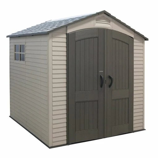 Lifetime 7×7 ft UV-Protected Plastic Storage Shed with Skylight & Double Doors