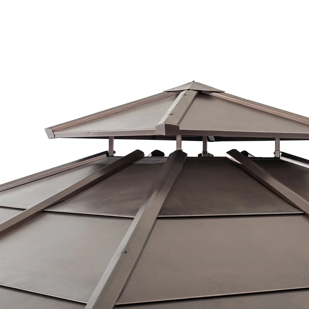 10 ft. x 10 ft. Cedar Framed Gazebo with Steel 2-Tier Hip Roof Hardtop