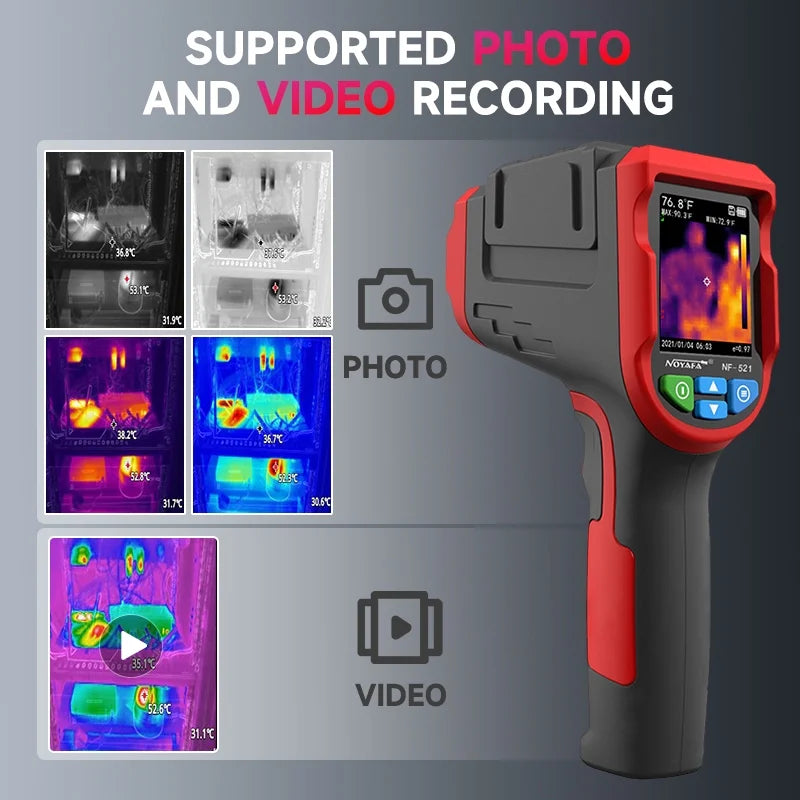 NOYAFA NF-521 Infrared Thermal Camera Industrial Thermal Imaging High Resolution Pixel Handheld Temperature Imaging Imager Used in Various Fields with 2.4 TFT LCD Display