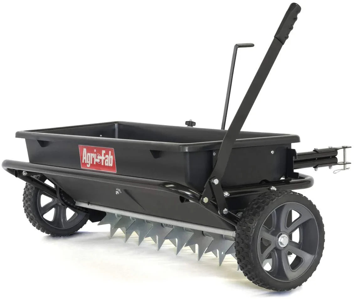100 lb. Tow-Behind Lawn & Garden Spiker/Seeder/Drop Spreader for Seed,Fertilizer, Salt, Ice Melt; Designed to Pull Behind Lawn & Garden Tractors