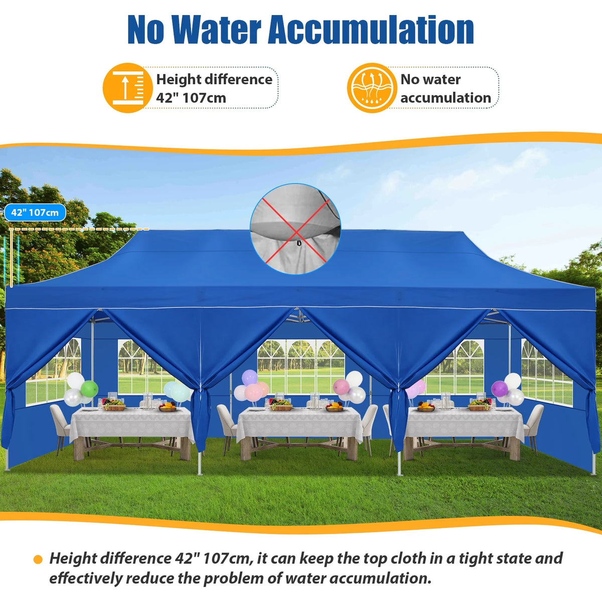 Hoteel 10x15 Heavy Duty Canopy Tent with 4 Sidewalls,Pop up Canopy for Parties Wedding,Commercial Easy up Gazebo with Roller Bag,UV 50+ &,Black