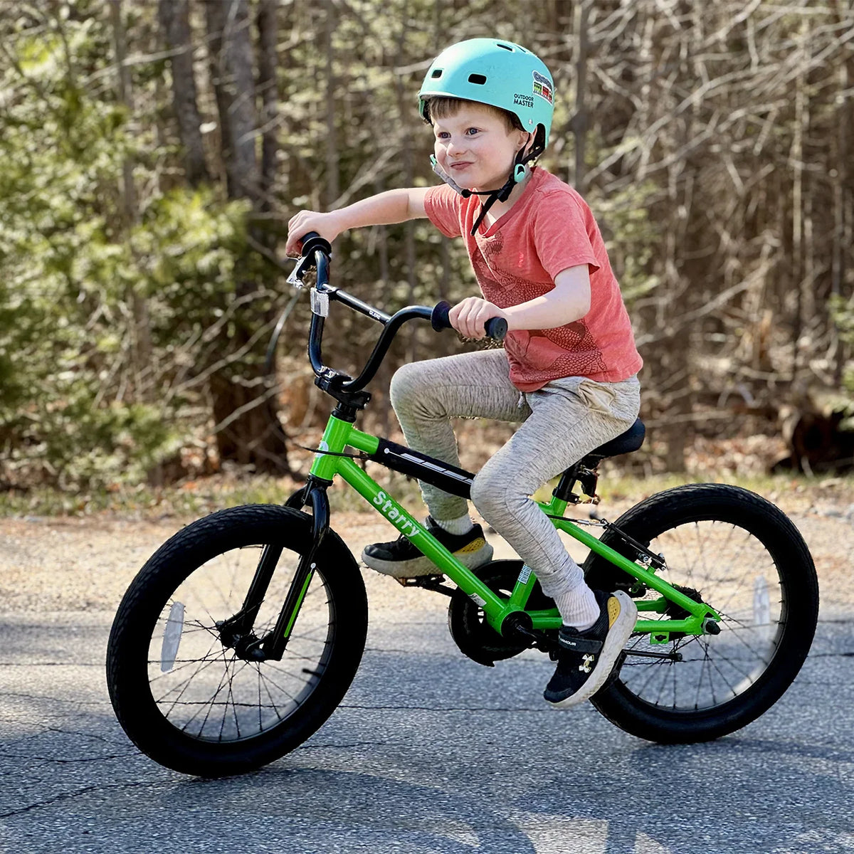 Glerc 14 Inch Little Kids Bike BMX Style Bicycle with Training Wheels Coaster Brake for 3 4 5 Years Old Boys Girls, Blue