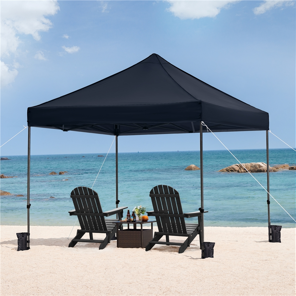 Alden Design Adjustable 10' x 10' Commercial Pop-up Canopy with Wheeled Carry Bag, Blue