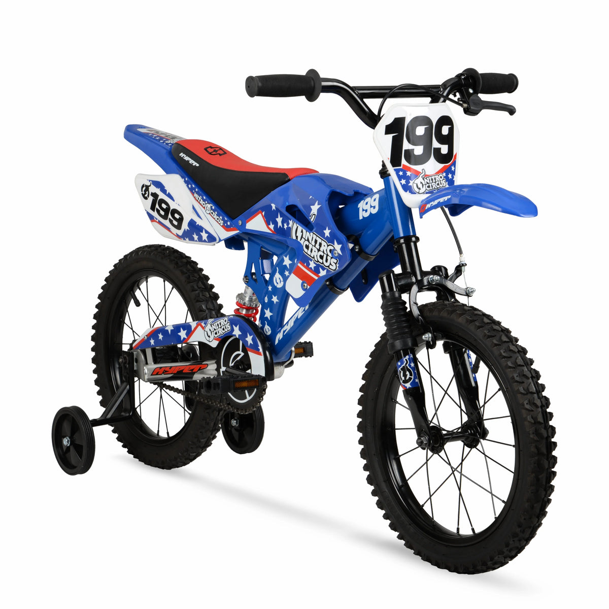 16" Hyper Bicycles Nitro Circus Motobike, Blue, Unisex, Child, Kids Age 4-8 Years