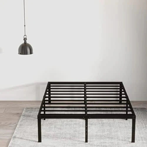 EMODA Queen Bed Frame No Box Spring Needed 18 Inch Heavy Duty Metal Tall Platform Bed Frame