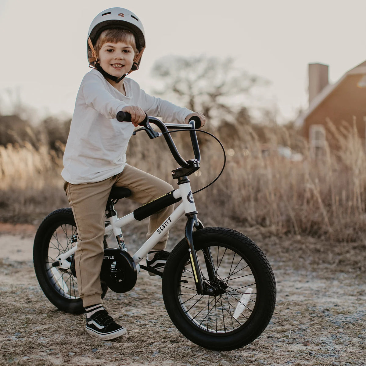 Glerc 14 Inch Little Kids Bike BMX Style Bicycle with Training Wheels Coaster Brake for 3 4 5 Years Old Boys Girls, Blue