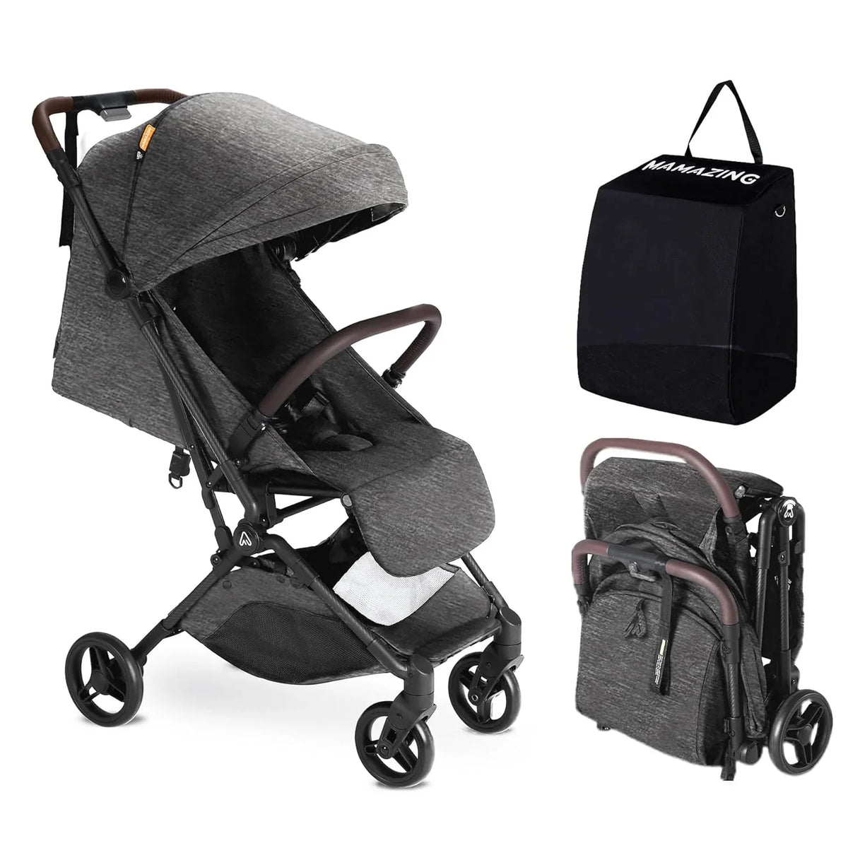 MAMAZING Lightweight Baby Travel Stroller with Carbon Fiber Frame Compact Airplane-Friendly