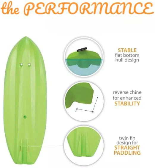 The Wave 6' Youth Kayak with Paddle. Designed for Stability and Safety, It's The Perfect Choice for Young Paddlers Ready to Conquer The Water