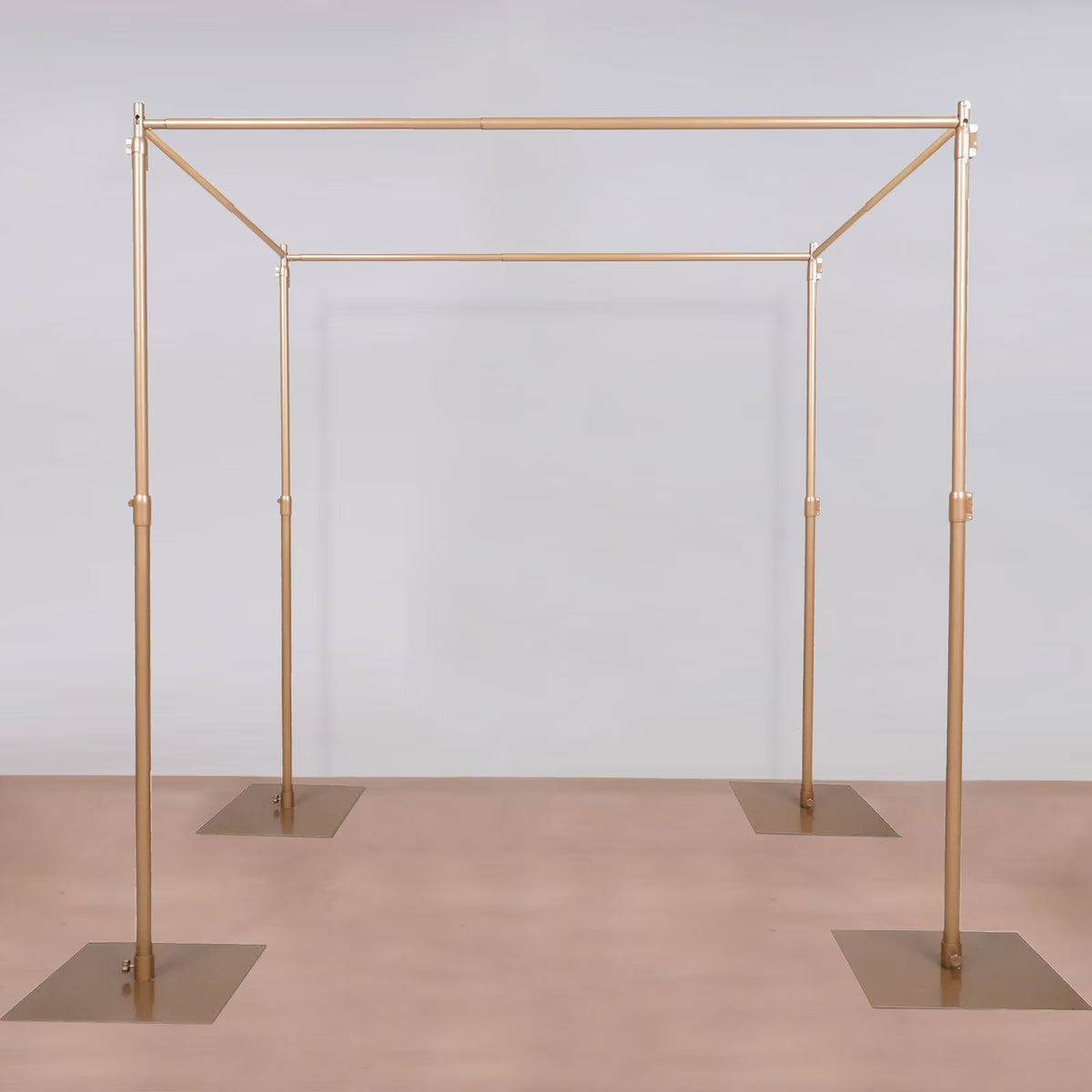 Efavormart 10ft | 4 Post Gold Metal DIY Photography Backdrop Stand, Wedding Arch Canopy Tent
