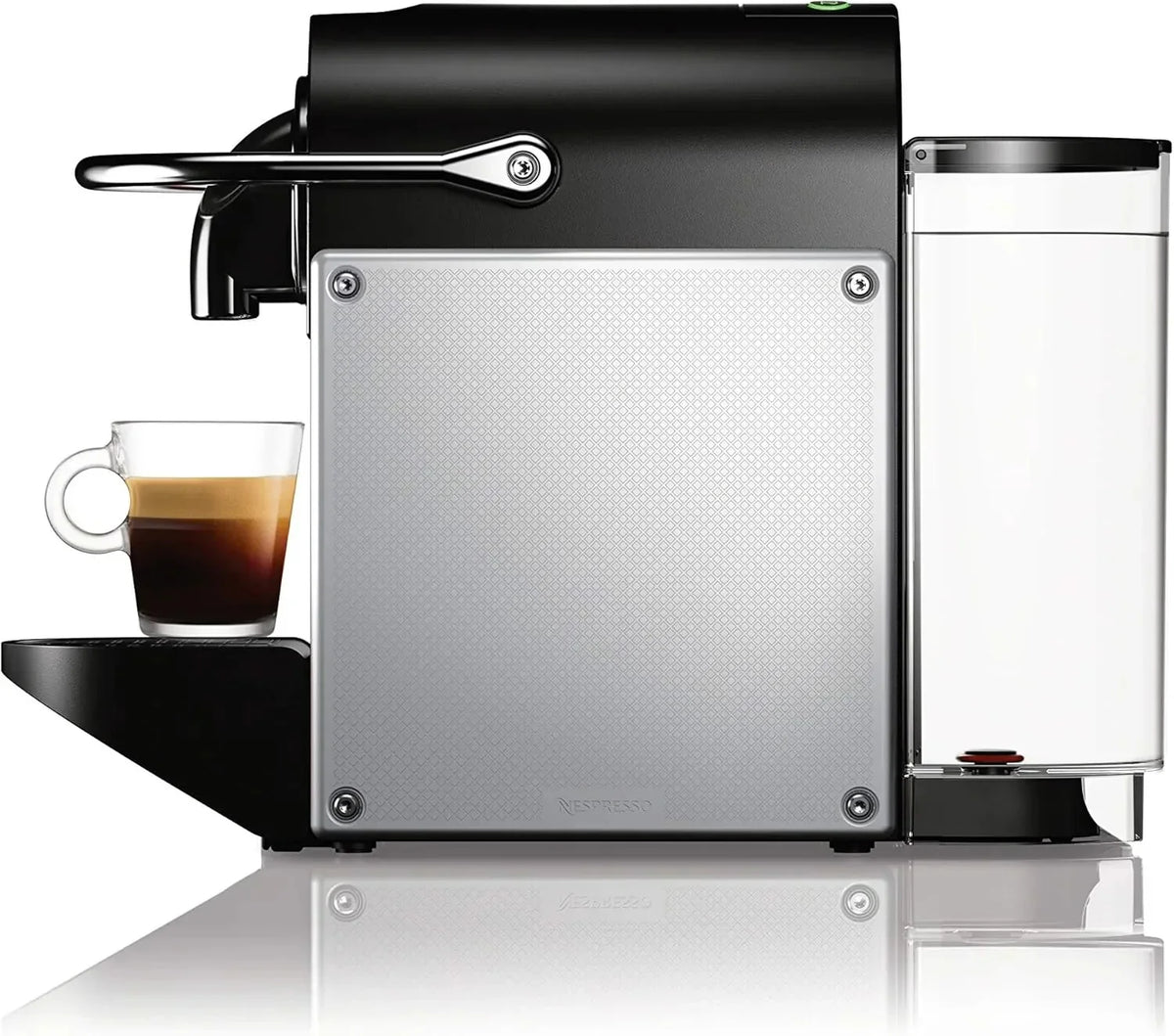 Nespresso Pixie espresso machine by DeLonghi, 19-bar pump, compact aluminum design, silver, 1100 ml