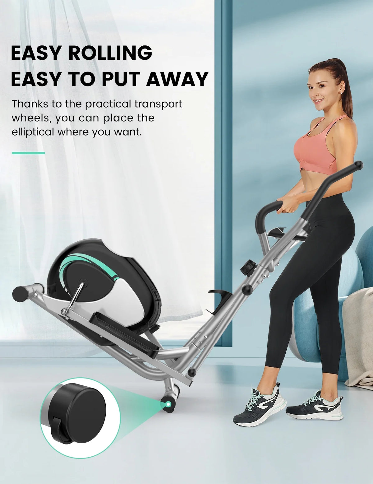 THERUN Ultra Quiet Magnetic Elliptical Trainer Exercise Machine