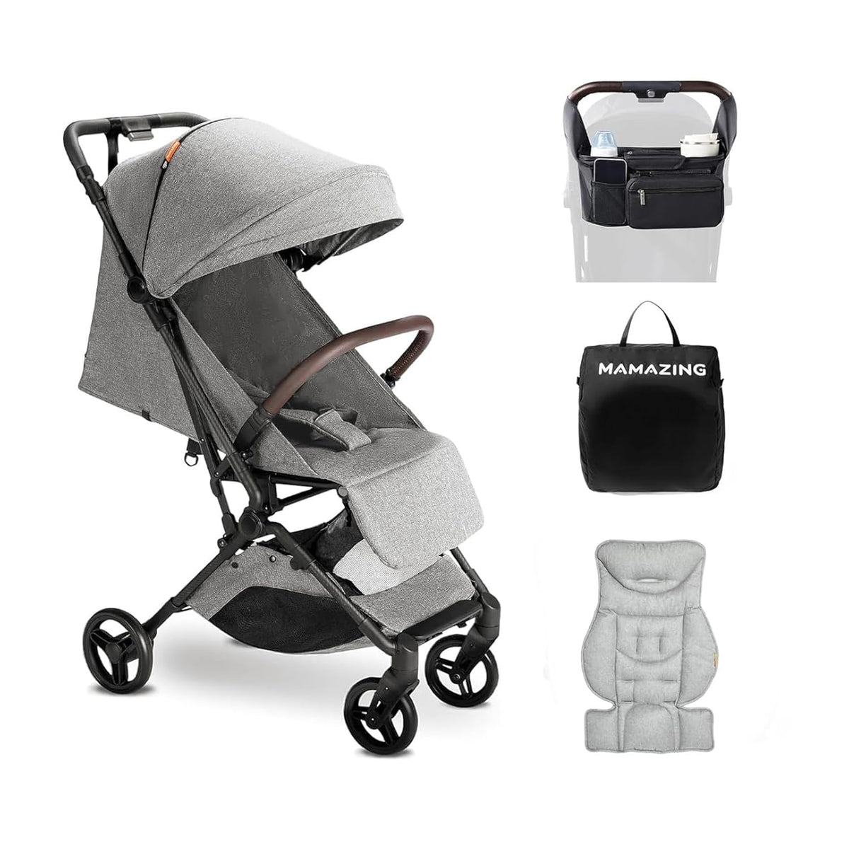 MAMAZING Lightweight Baby Travel Stroller with Carbon Fiber Frame Compact Airplane-Friendly