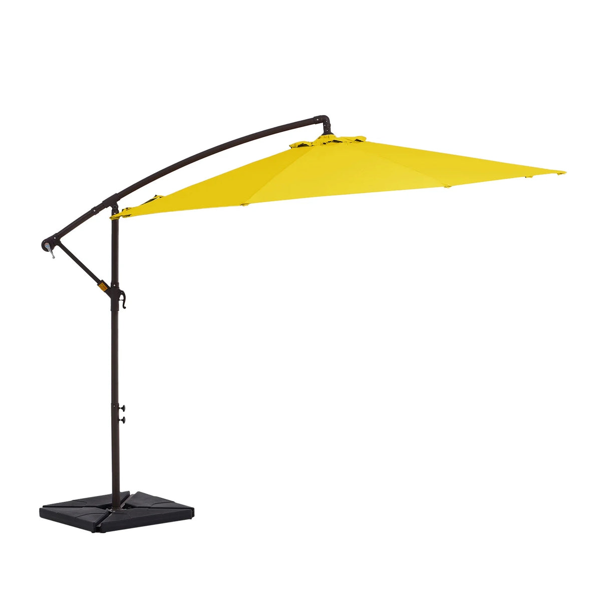 JUSTLET 10ft Heavy Duty Patio Hanging Offset Cantilever Patio Umbrella W/ 4-Piece Base Included Included, Beige