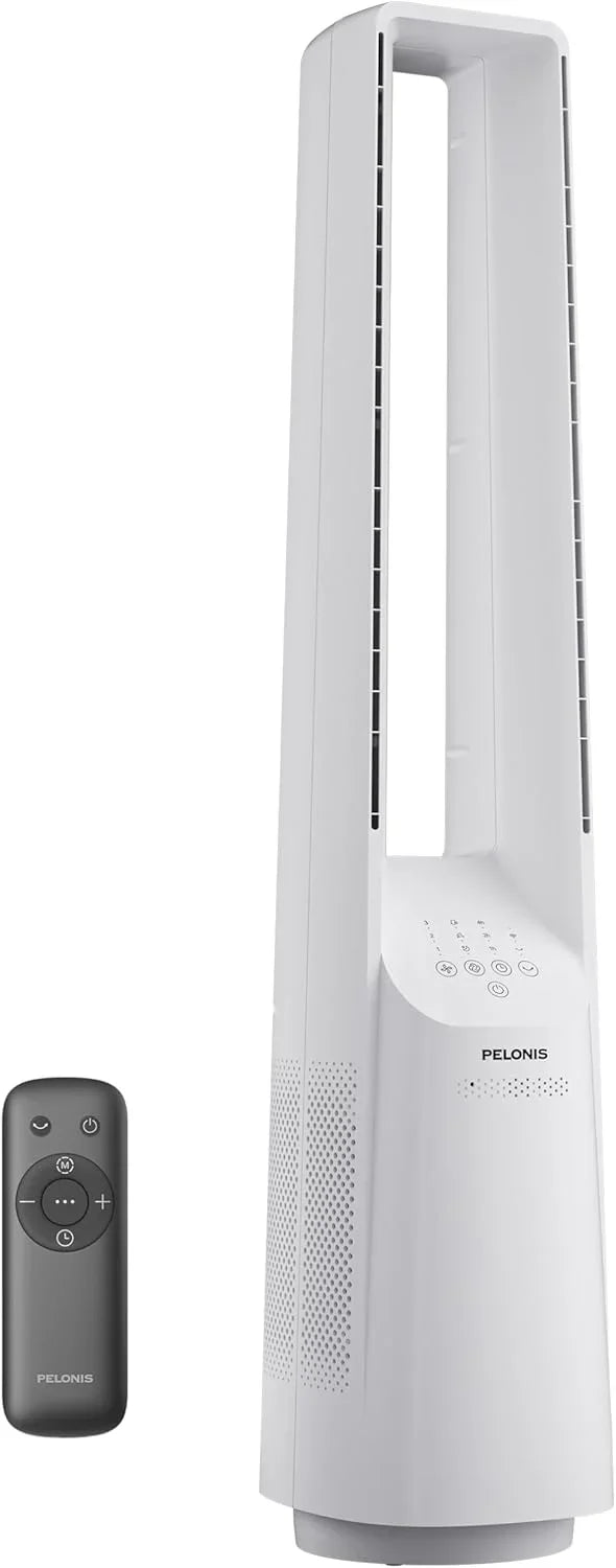 PELONIS 40" Smart Bladeless Fan for Bedrrom - Tower Fan, Alexa/Google/WiFi, DC Motor, 6 Speeds, 4 Modes, Remote, 7H Timer, 90° Oscillation, Safe for Home and Office