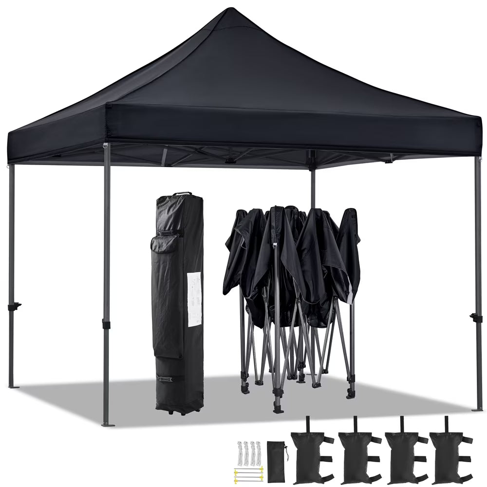 Alden Design Adjustable 10' x 10' Commercial Pop-up Canopy with Wheeled Carry Bag, Blue