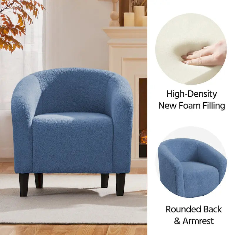 Yaheetech Club Chair Accent Barrel Chair Upholstered Arm Chair