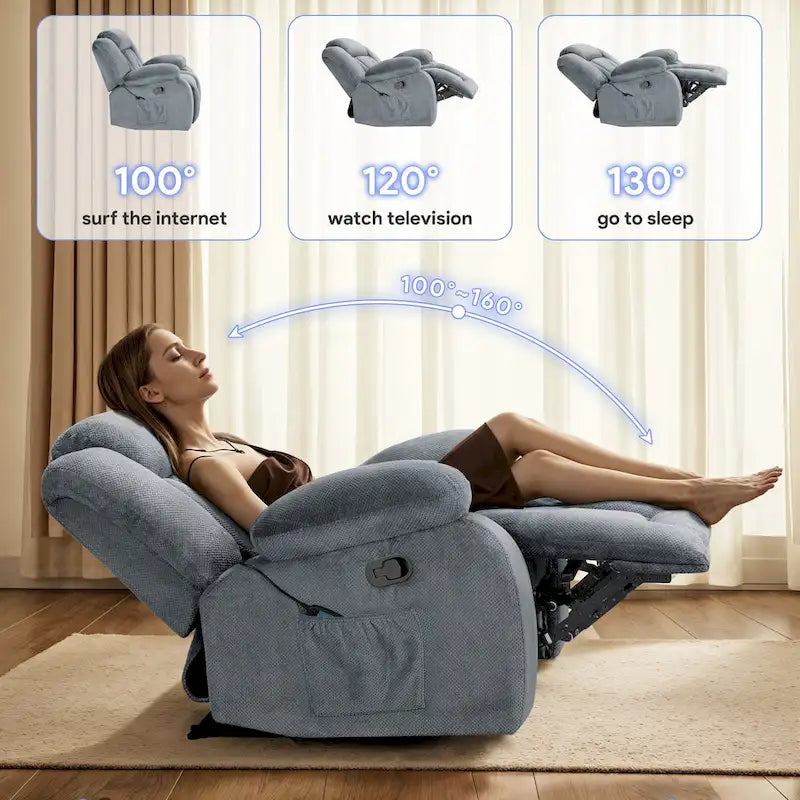 Super Comfortable Standard Size Heating and Massage Recliner Chair