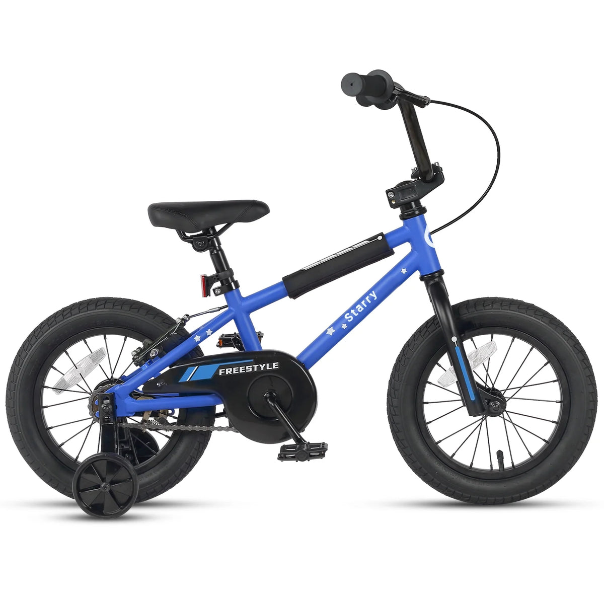 Glerc 14 Inch Little Kids Bike BMX Style Bicycle with Training Wheels Coaster Brake for 3 4 5 Years Old Boys Girls, Blue