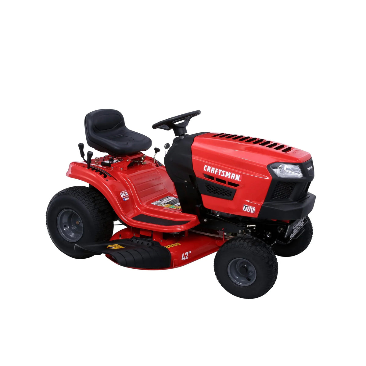 Craftsman T110 42-in Riding Lawn Mower – 17.5 HP Briggs & Stratton Engine – 7-Speed Transmission – Model 13AN77XS093