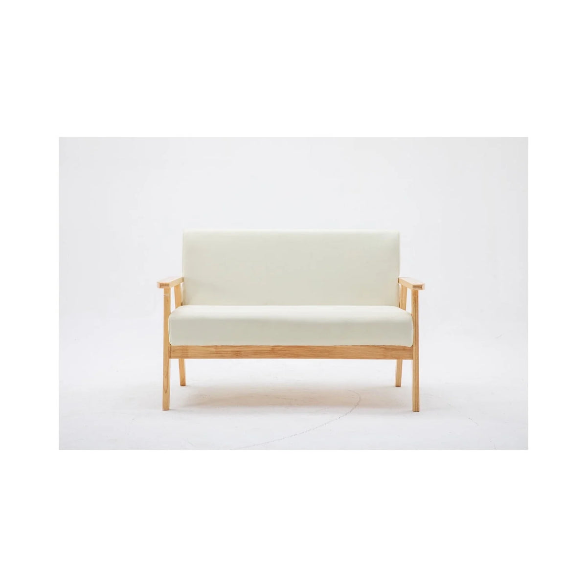 Lilola Home Bahamas Beige Linen Fabric Loveseat
