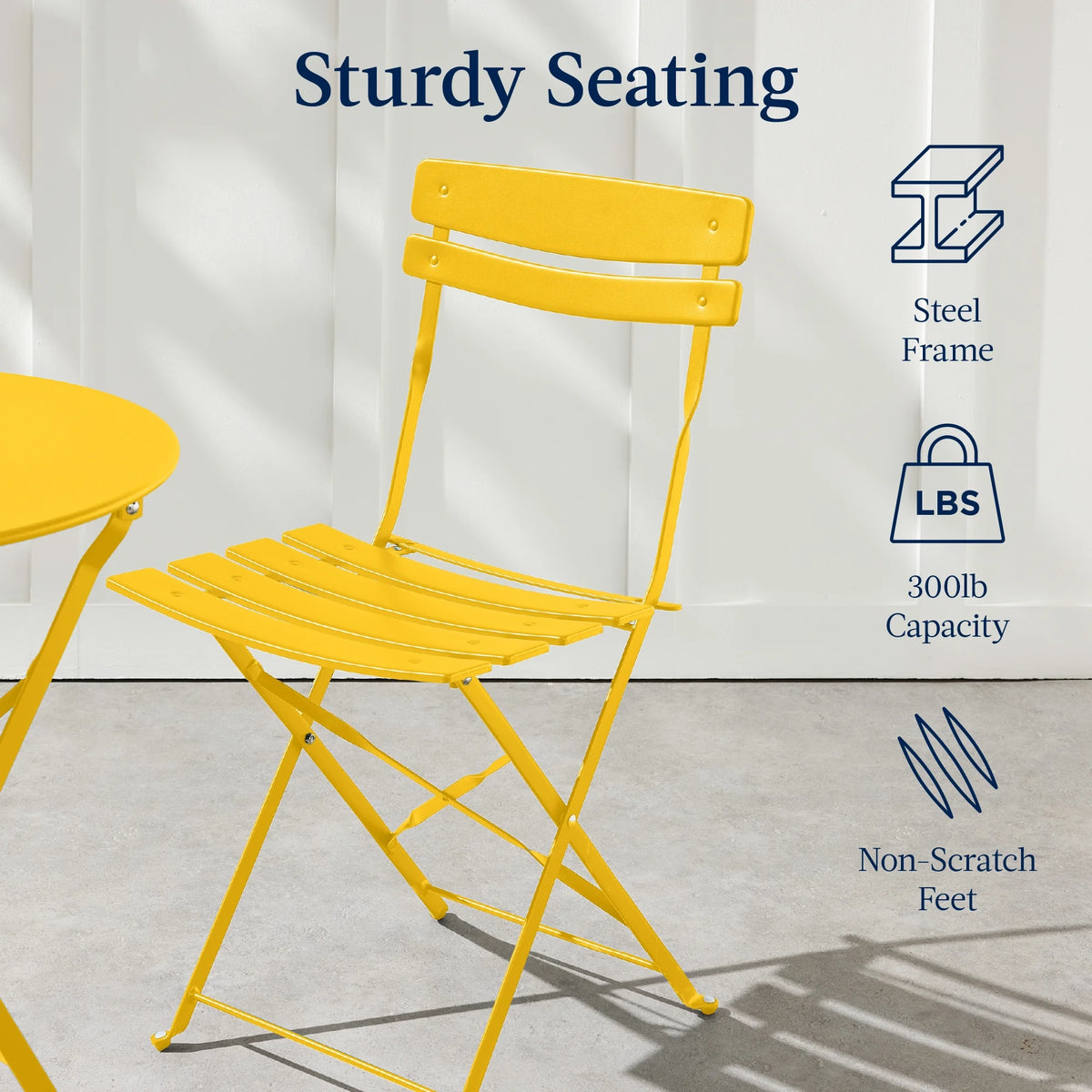 Best Choice Products 3-Piece Small Bistro Set, Folding Patio Furniture Set of 2 Chairs and Table - Black