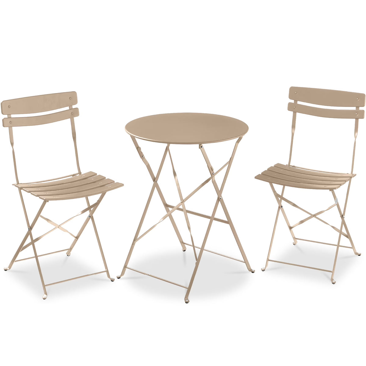 Best Choice Products 3-Piece Small Bistro Set, Folding Patio Furniture Set of 2 Chairs and Table - Black