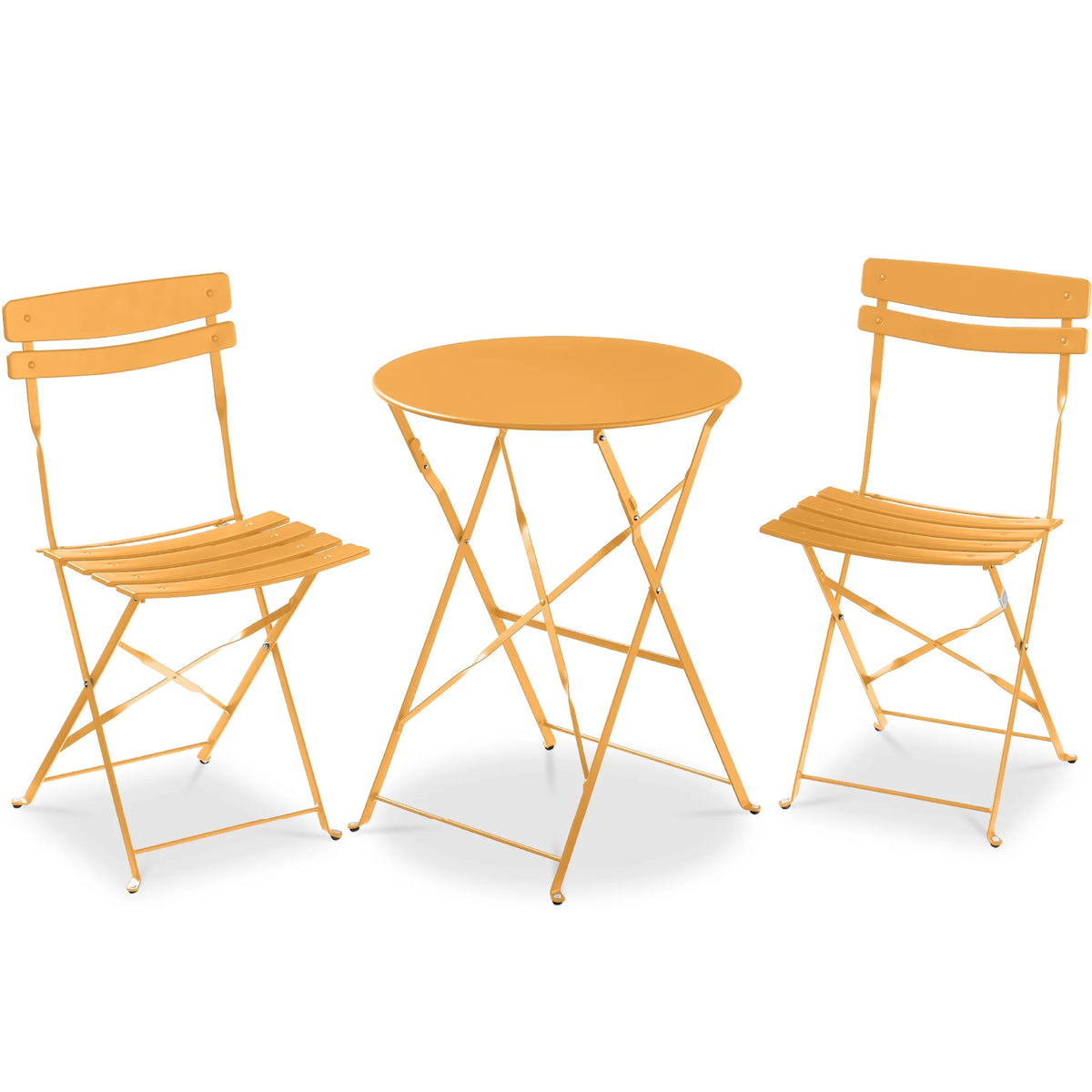 Best Choice Products 3-Piece Small Bistro Set, Folding Patio Furniture Set of 2 Chairs and Table - Black