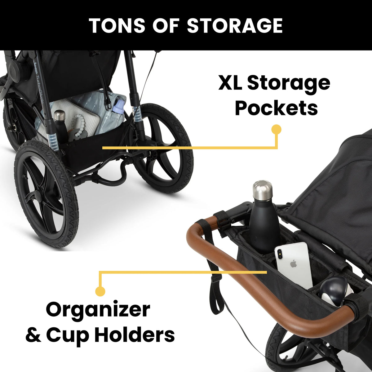 Jeep TurboGlyde Jogging Stroller by Delta Children, Black